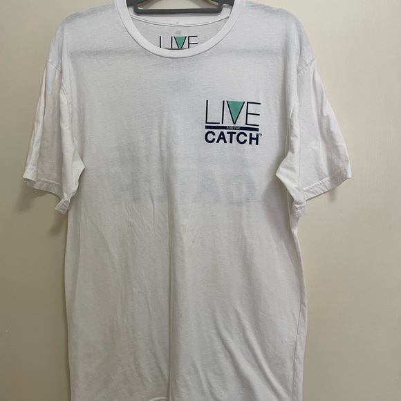 Live for the Catch 100% Cotton Made in the USA 🇺🇸 T-shirt Large - Picture 3 of 8